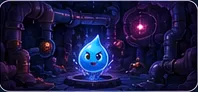 Purple pipe chamber with glowing hazards